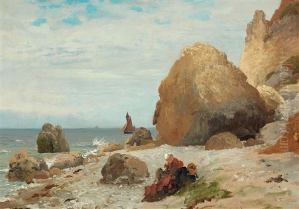 Norwegian Coastal Landscape Oil Painting by Richard Fresenius