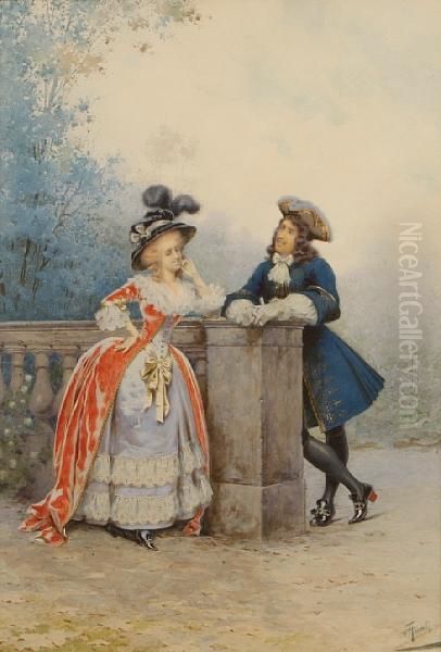 The Proposal Oil Painting by Giuseppe Aureli