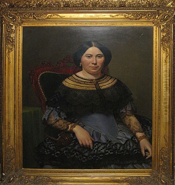 Portret Van Een Dame Oil Painting by Jean-Baptiste Fresez