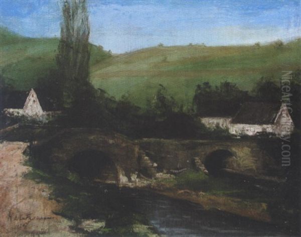 Paysage Au Deux Ponts Oil Painting by Roger de La Fresnaye