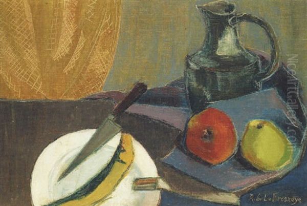 Stillleben Mit Melone, Apfel Und Henkelkrug Oil Painting by Roger de La Fresnaye