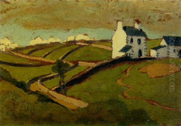 Les Maisons Blanches A Audierne Oil Painting by Roger de La Fresnaye