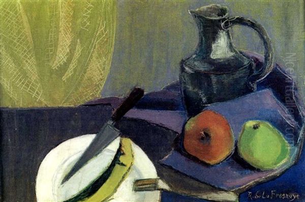 Stillleben Mit Melone, Apfeln Und Henkelkrug Oil Painting by Roger de La Fresnaye