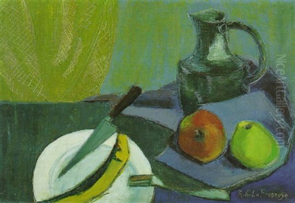 Stilleben Mit Melone, Apfeln Und Henkelkrug Oil Painting by Roger de La Fresnaye