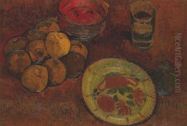 Nature Morte A L'assiette Fleurie Oil Painting by Roger de La Fresnaye