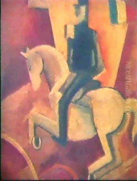 Officier A Cheval-etude No.5 Oil Painting by Roger de La Fresnaye