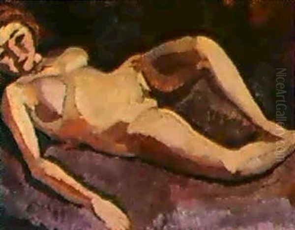 Femme Nue Couchee Oil Painting by Roger de La Fresnaye