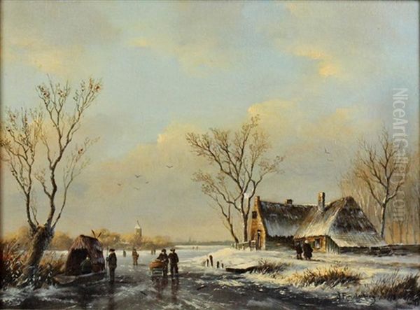 Winter Landscape Oil Painting by Jacobus Freudenberg