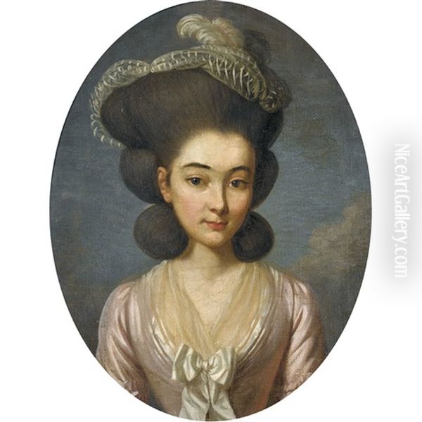 Brustbildnis Von Catherine Henriette Haller, Verheiratete Von Tscharner Oil Painting by Sigmund Freudenberger