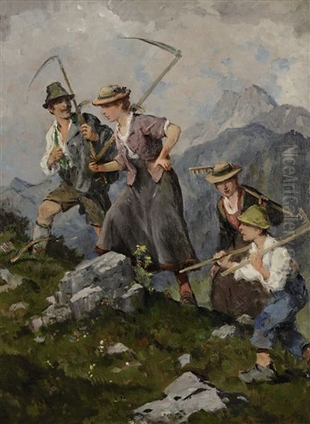 Auf Dem Weg Zur Almwiese by Fritz Freund