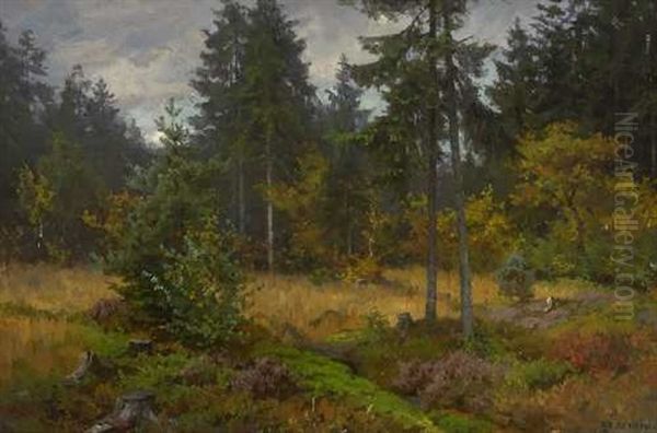 Waldlichtung Oil Painting by Fritz Freund