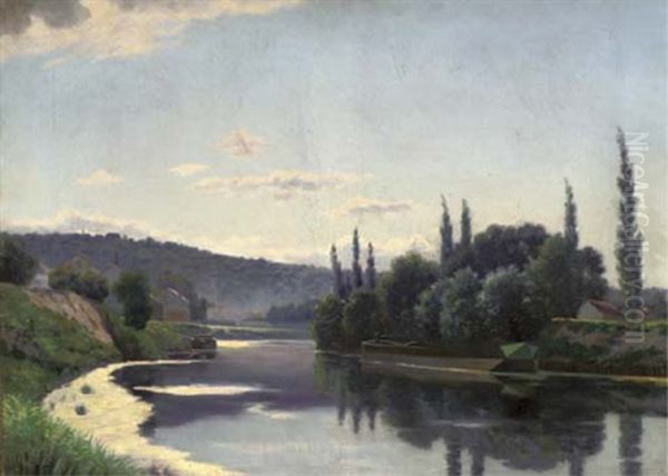 A Sunny Afternoon On The River Oil Painting by Eugene H. Frey