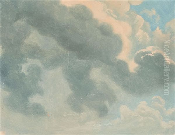 Wolkenstudie Mit Aufziehenden Gewitterwolken Oil Painting by Johann Jakob Frey