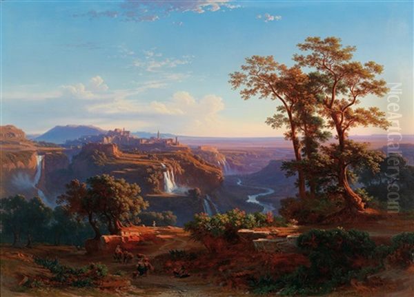 View Of Tivoli Oil Painting by Johann Jakob Frey