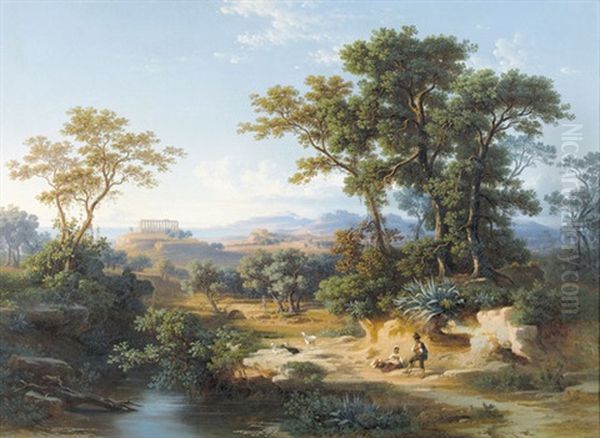 Tschirtschenti Auf Sizilien Oil Painting by Johann Jakob Frey