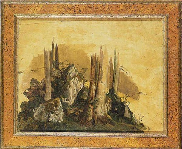 Studio Di Paesaggio Con Tronchi E Rocce Oil Painting by Johann Jakob Frey