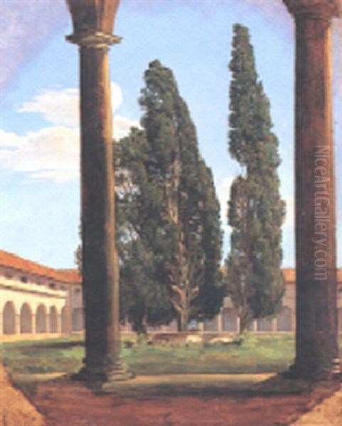 Il Chiostro Grande Di Santa Maria Degli Angeli Oil Painting by Johann Jakob Frey