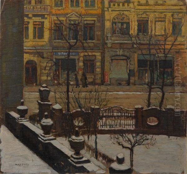 Dresdener Stadtansicht Im Winter Oil Painting by Max Adolf Peter Frey