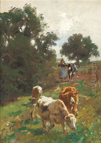 Kuhe Am Heimweg by Wilhelm Friedrich Frey