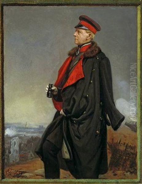 General Field Marshall Helmuth Count Von Moltke Oil Painting by Konrad Freyberg