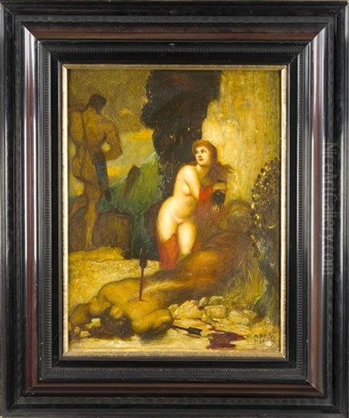 Kentaur Nessus Mit Deynira Und Herakles Oil Painting by Adolf Frey-Moock