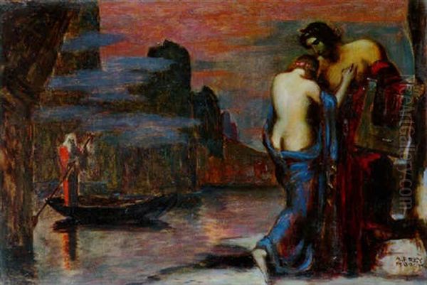 Orpheus In Der Unterwelt Oil Painting by Adolf Frey-Moock