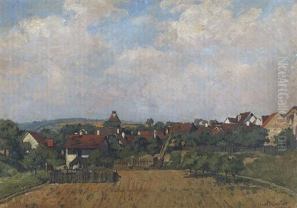 Blick Auf Stein Bei Konigsbach (baden) Oil Painting by Heinrich Freytag