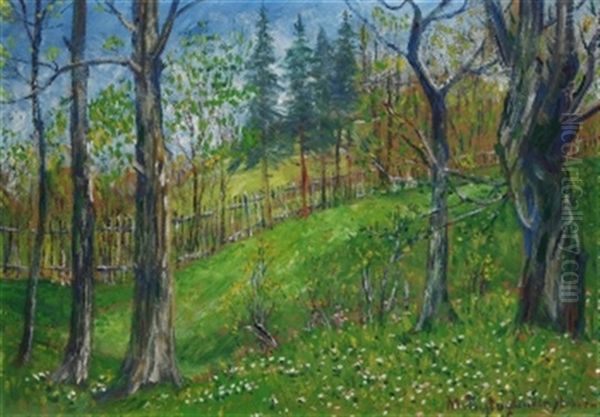 Livlandischer Wald Oil Painting by Mathilde Freiin von Freytag-Loringhoven