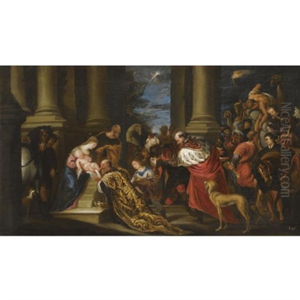 The Adoration Of The Magi Oil Painting by Juan Antonio Frias y Escalante