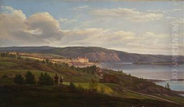 Utsyn Over Christiania Og Akershus Slott Oil Painting by Joachim Frich