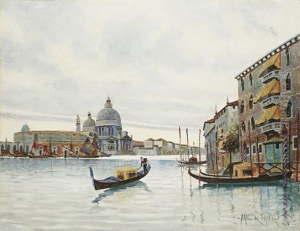 Gondole A Venise Oil Painting by Paul De Frick