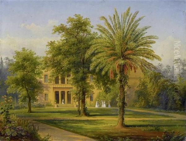 Romische Villa Oil Painting by Longin Christianowitsch Fricke