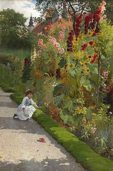 Botaniska Tradgarden I Visby Oil Painting by Carl Ludvig Frid