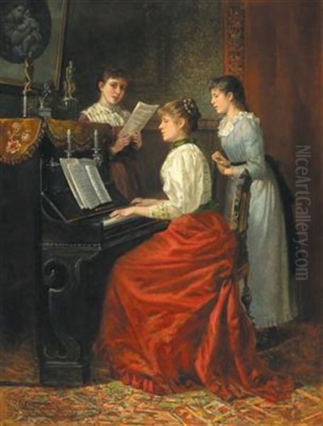 Musical Entertainment Oil Painting by Wilhelm Friedenberg