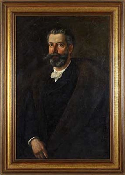 Portrait Eines Herrn Mit Nerzschal Oil Painting by Wilhelm Friedenberg