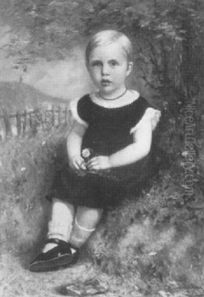 Kinderportait In Taunuslandschaft Oil Painting by Wilhelm Friedenberg