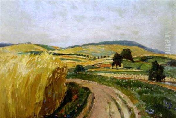 Sommerlandschaft Oil Painting by Walter Friederici