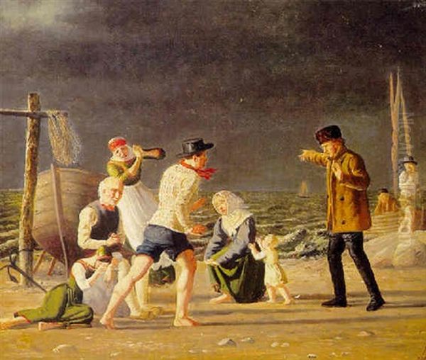 Beretning Om En Stranding Oil Painting by Julius Friedlaender