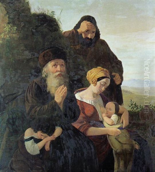 Flygtende Polakker Oil Painting by Julius Friedlaender