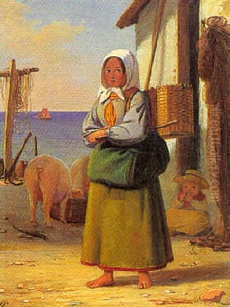 Skovserpige Oil Painting by Julius Friedlaender