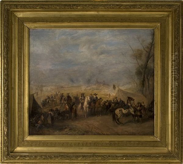 A Scene Of The Thirty Years' War Oil Painting by Alfred Ritter von Malheim Friedlaender