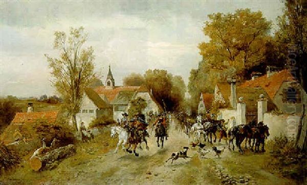 The Approaching Cavalry Oil Painting by Alfred Ritter von Malheim Friedlaender