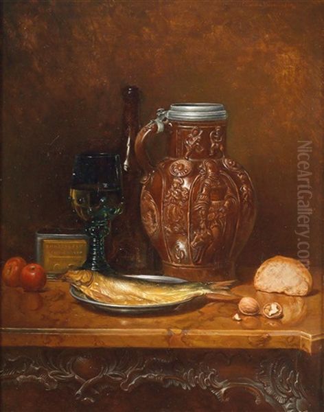 Still Life With Earthenware Jug Oil Painting by Camilla Edle von Malheim Friedlaender