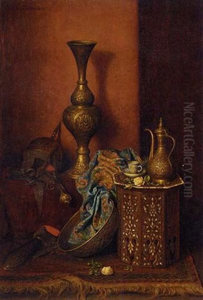 An Arabic Still Life Oil Painting by Camilla Edle von Malheim Friedlaender