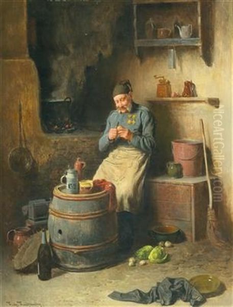 Kitchen Duty Oil Painting by Friedrich Ritter von Malheim Friedlaender