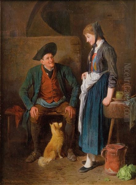 Delicate Angelegenheit Oil Painting by Friedrich Ritter von Malheim Friedlaender