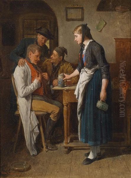 Die Neue Weste Oil Painting by Friedrich Ritter von Malheim Friedlaender