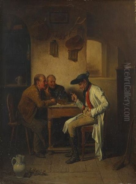 Telling A Tale Oil Painting by Friedrich Ritter von Malheim Friedlaender