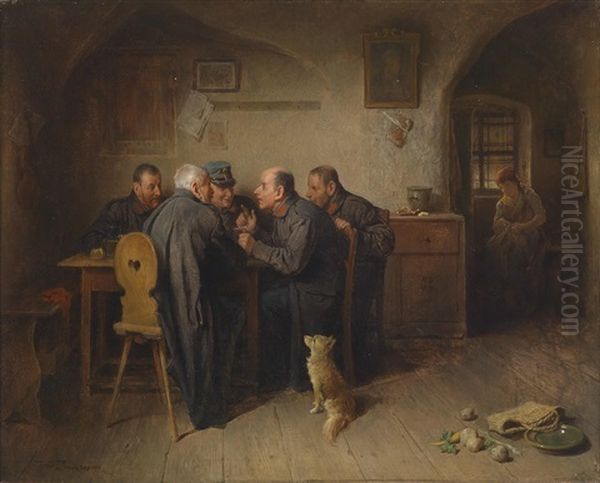 Gemutliche Unterhaltung Oil Painting by Friedrich Ritter von Malheim Friedlaender