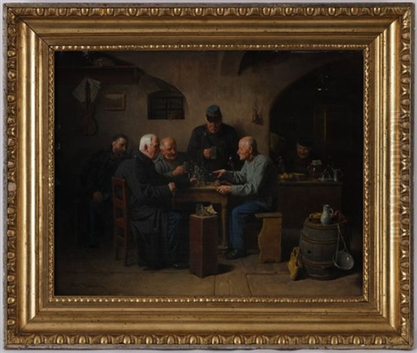 Les Vieux Amis Oil Painting by Friedrich Ritter von Malheim Friedlaender